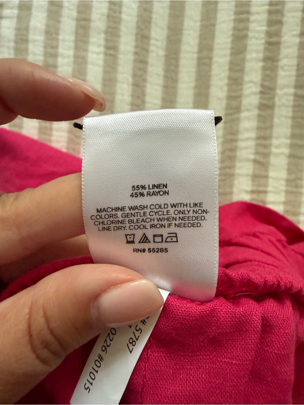 Express Linen Blend Shorts Elastic Waist Fuchsia Pink Size Medium NWT - Picture 7 of 7